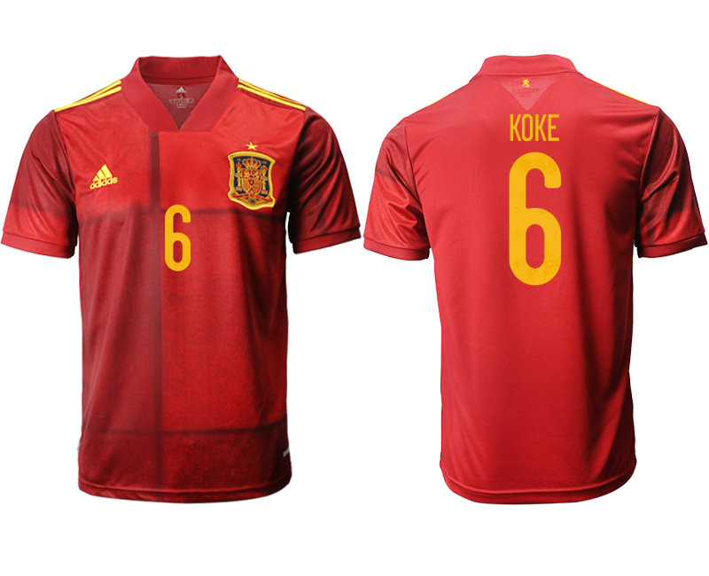 Men 2021 European Cup Spain home aaa version red #6 Soccer Jersey->customized soccer jersey->Custom Jersey